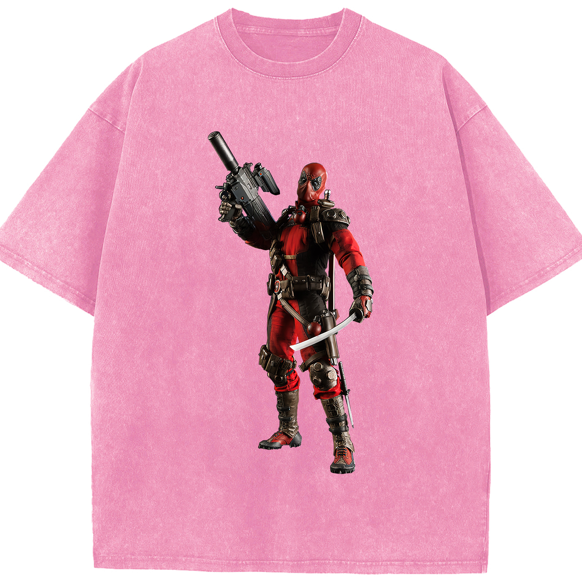 （画像用） Deadpool デッドプール 綿100% ヴィンテージ風 半袖Tシャツ（フロントプリント）